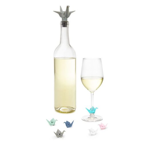 Marcacopas y tapon Origami copas