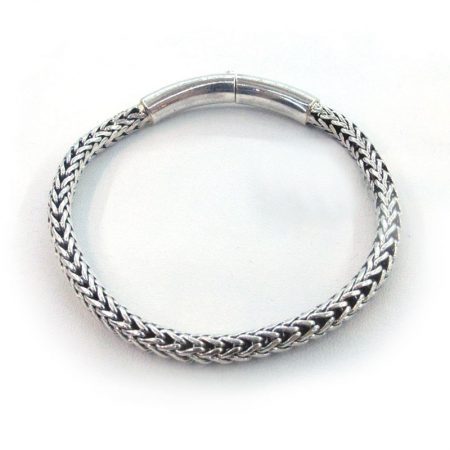 pulsera de plata de cordón trenzado pequeño