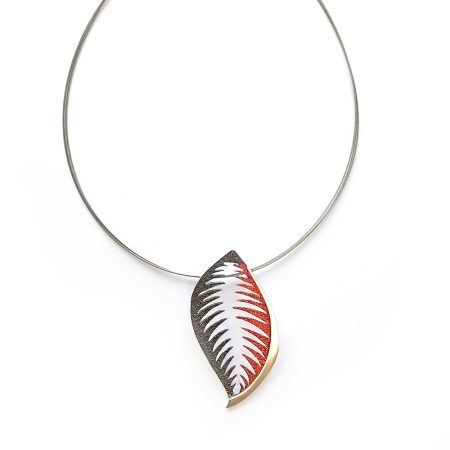 Colgante de plata Orfega trópico Rojo con cadena