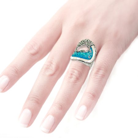 Anillo de plata Orfega colección Atlantica Coral