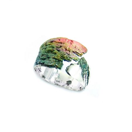 Anillo plata Orfega Esmeralda y Burdeos Aurora