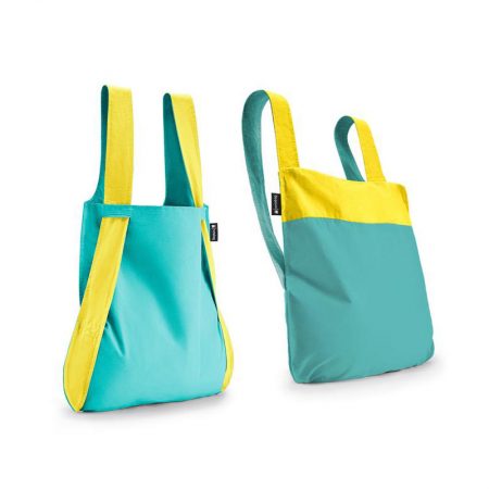 Bolsa-mochila plegable Amarilla y Menta