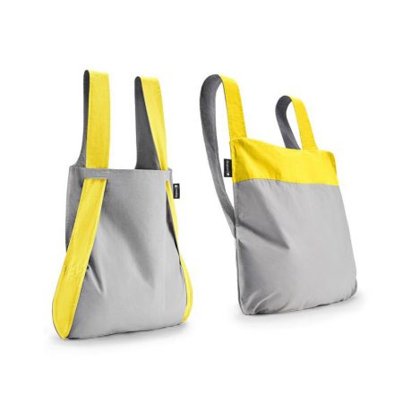 Bolsa-mochila plegable Amarilla y Gris