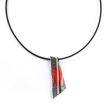 Colgante Plata Orfega Lava colección "Vulcano" rojo grande