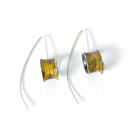 Pendientes Plata Orfega Ígneo colección Vulcano con gancho color Dorado