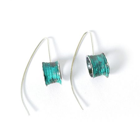 Pendientes Plata Orfega Ígneo colección Vulcano con gancho color Turquesa