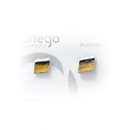 Pendientes de Plata Orfega Lava colección Vulcano dorado