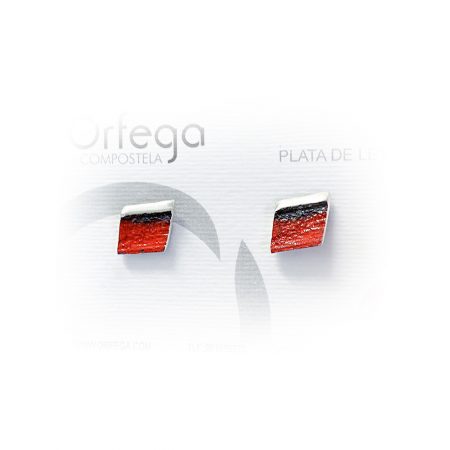Pendientes de Plata Orfega Lava colección Vulcano Rojo