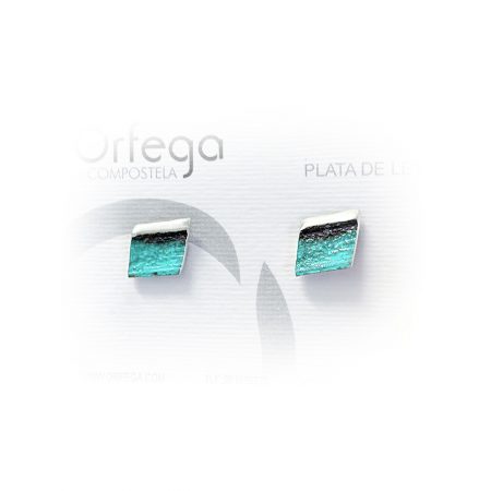 Pendientes de Plata Orfega Lava colección Vulcano Turquesa