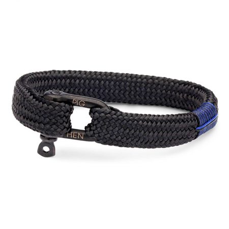 pulsera hombre pig and hen Sharp simon con cierre negro y correa negra