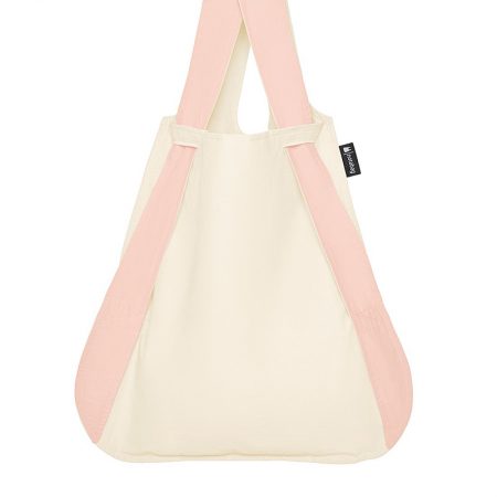 Bolsa-mochila plegable Crema y Rosa claro bolsa