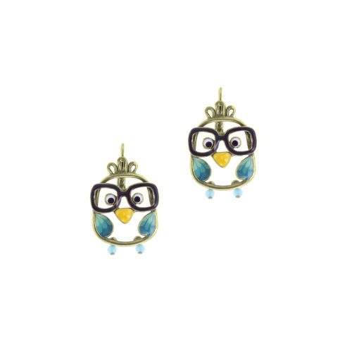 Pendientes de «Buhos con gafas» con gancho Taratata