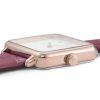 Reloj CLUSE La Tétragone "Oro rosa y cocodrilo Frambuesa" detalle de la caja