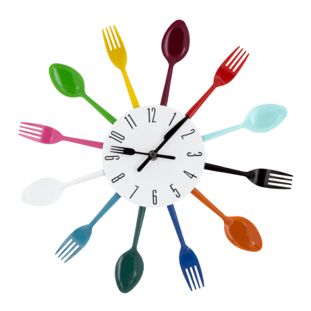 reloj de pared original cubiertos