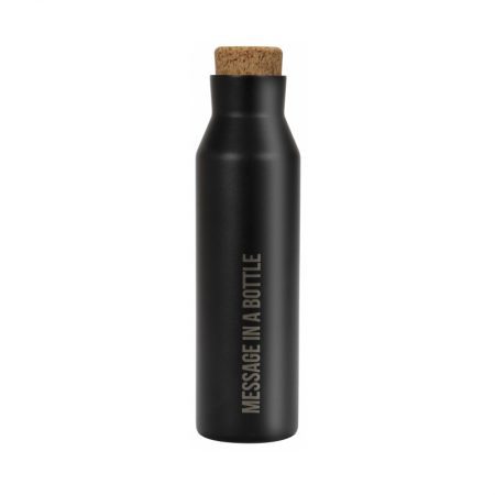 Botella MESSAGE IN A BOTTLE de acero inoxidable color Negro