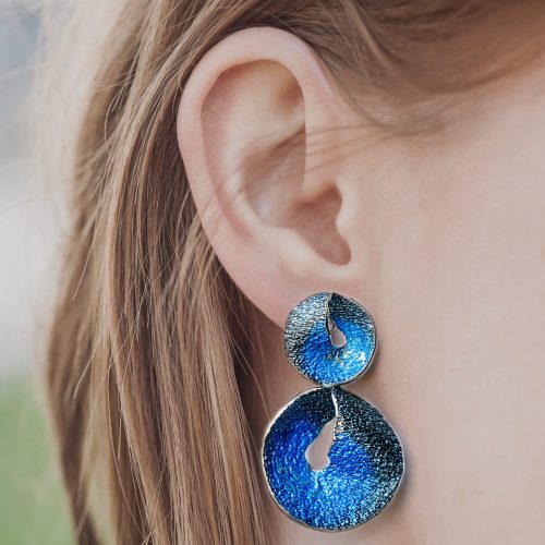 Pendientes de plata de dos piezas Sima Orfega