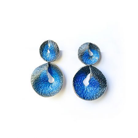 Pendientes de plata de dos piezas azul Sima Orfega