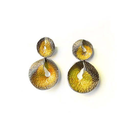 Pendientes de plata de dos piezas ocre Sima Orfega