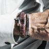 pulsera hombre pig and hen Gorgeous George con correa burdeos y arena con cierre plata