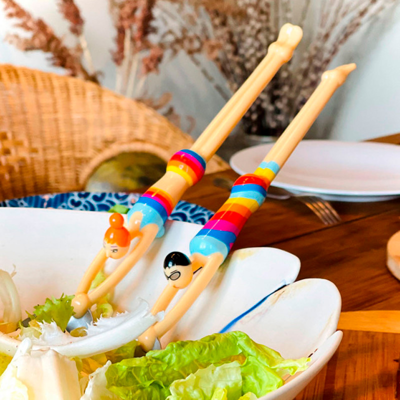 cubiertos originales para ensalada Pylones Quelle Salade Rainbow