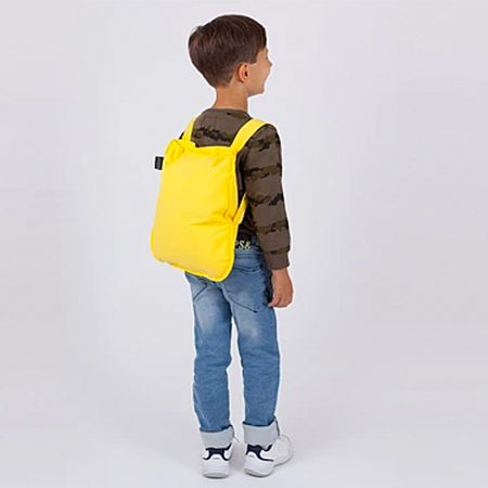 Bolsa-mochila plegable para niños Amarilla