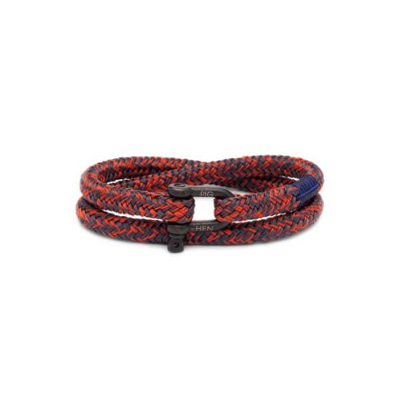 pulsera hombre pig and hen Salty Steve con correa rojo coral con cierre negro