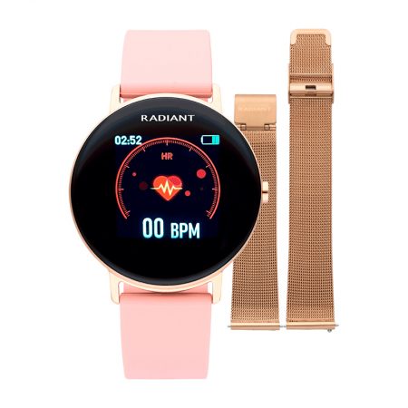 reloj smart watch wall street radiant pulsera actividad rosa correa