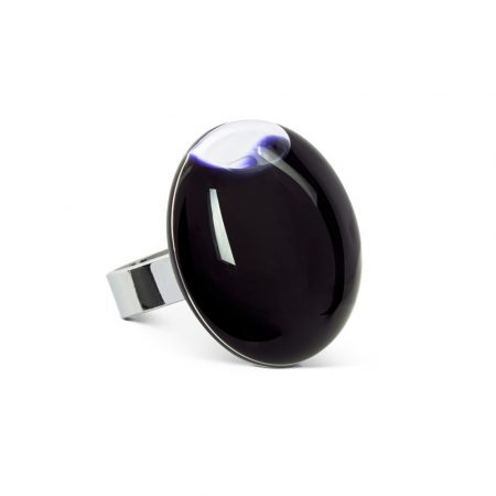 anillo Galet medium liquido negro Pylones