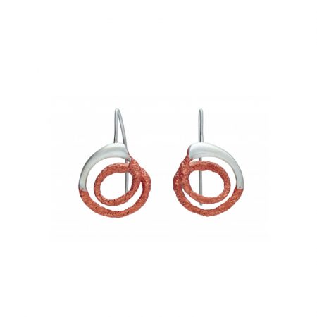 pendientes gancho plata Orfega mediano rojo Oba