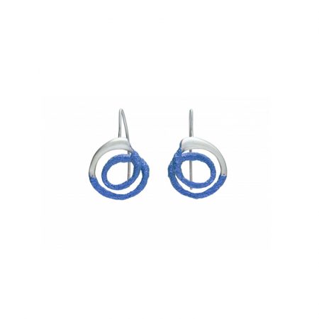 pendientes gancho plata Orfega pequeno azul Oba
