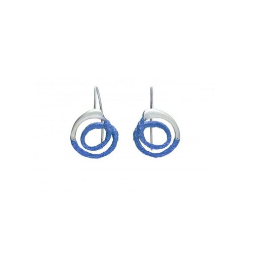 pendientes gancho plata Orfega pequeno azul Oba
