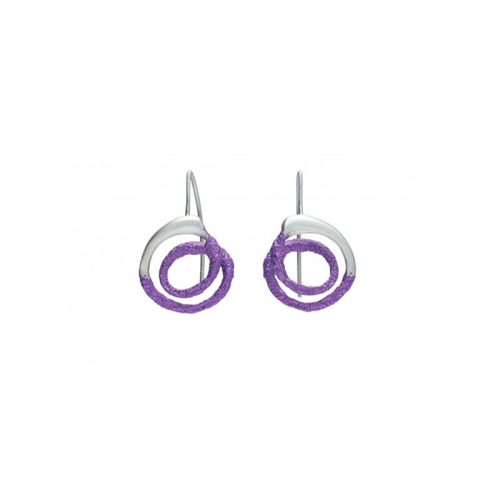 pendientes gancho plata Orfega pequeno malva Oba