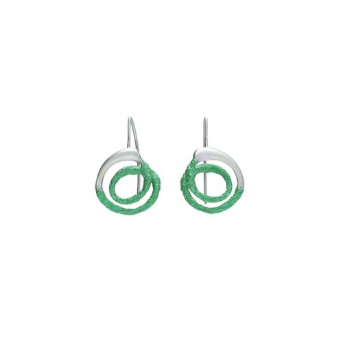 pendientes gancho plata Orfega pequeno verde Oba