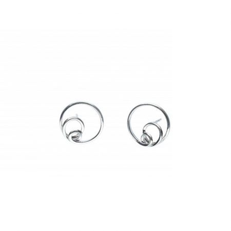 pendientes plata brillo Orfega presion mediano Abby