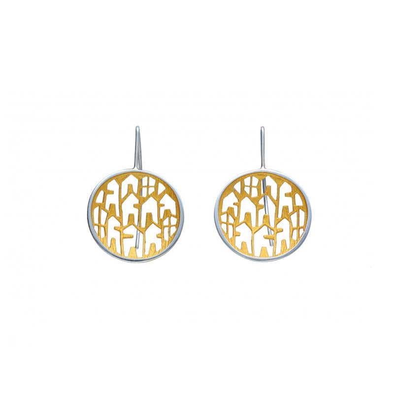 pendientes plata Orfega gancho grande oro mate Jordan