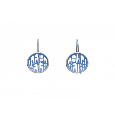 pendientes plata Orfega gancho mediano azul Jordan
