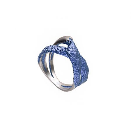 Anillo de plata Orfega, colección OBA, azul 12