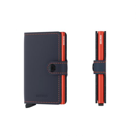 Cartera SECRID Miniwallet MATTE automática anticopia Azul oscuro Naranja