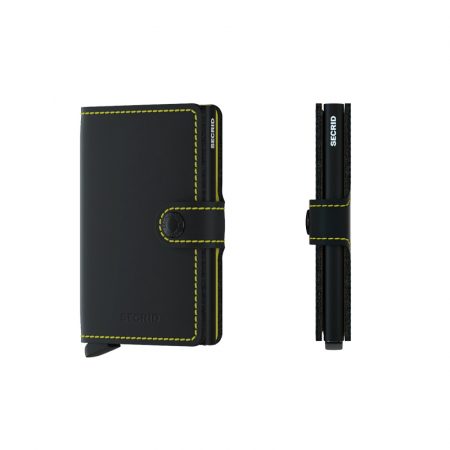 Cartera SECRID Miniwallet MATTE automática anticopia Negro Amarillo