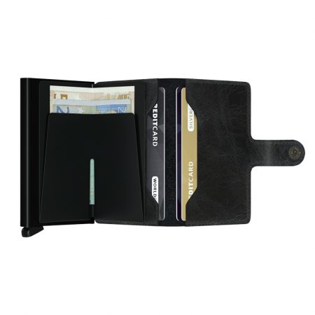 Cartera SECRID Miniwallet VINTAGE automática anticopia Negro abierta