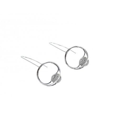 Pendientes plata gancho grandes gris Orfega Mila