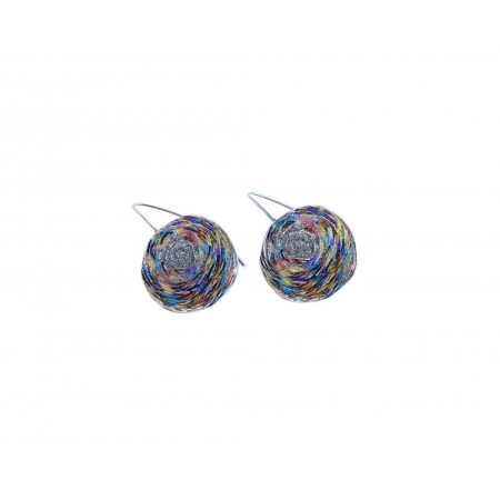 Pendientes plata Orfega Draco mosaico grandes