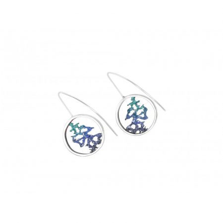 Pendientes plata Orfega Seda azul grandes