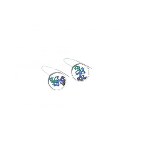 Pendientes plata Orfega Seda azul pequeños