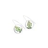 Pendientes plata Orfega Seda verde grandes