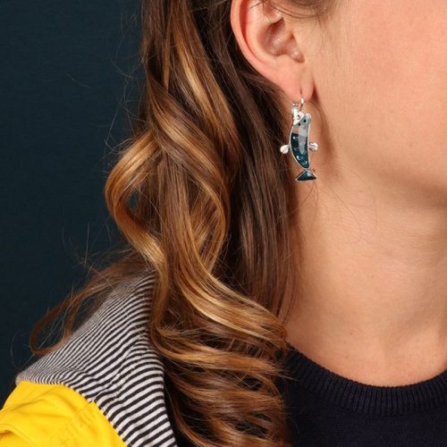 Pendientes Vuela Alto plateado azul Taratata 2