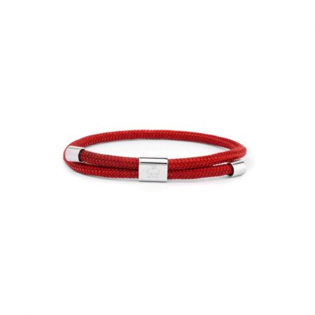 Pulsera Little Lewis 4mm Rojo plata de Pig & Hen