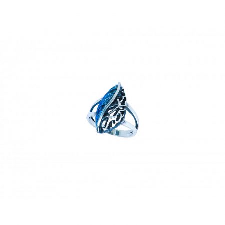 Anillo Plata Orfega Azul Botanic