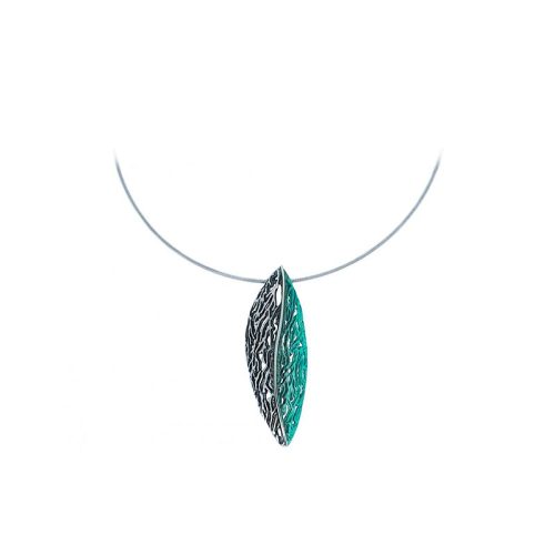 Colgante plata Orfega grande turquesa Botanic