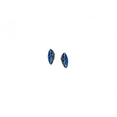 Pendientes Plata Orfega presion pequeños Azul Botanic